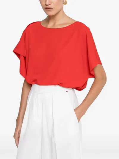 Nissa Short Sleeve Top In Red