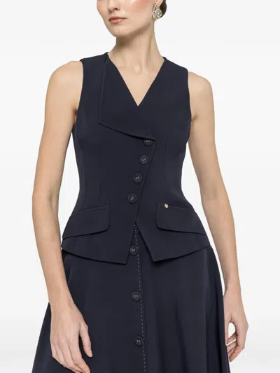 Nissa Single-breasted Tailored Vest In Blue