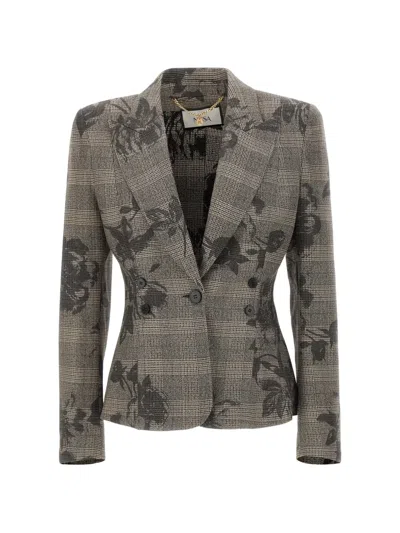 Nissa Single-breasted Fitted Blazer In Gray