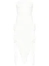 Nissa Strapless Floral-appliqué Midi Dress In Neutrals