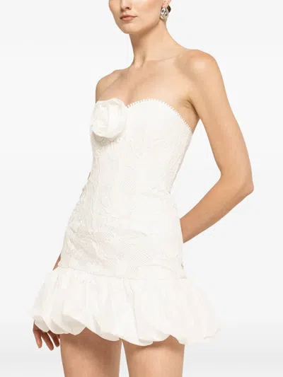 Nissa Strapless Mini Lace Dress In White
