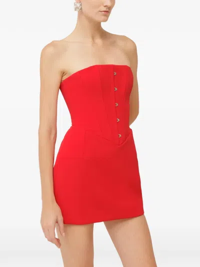 Nissa Structured Corset Mini Dress In Red