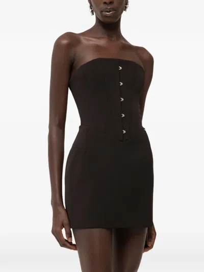 Nissa Structured Corset Mini Dress In Brown