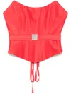 Nissa Taffeta Corset Top In 红色
