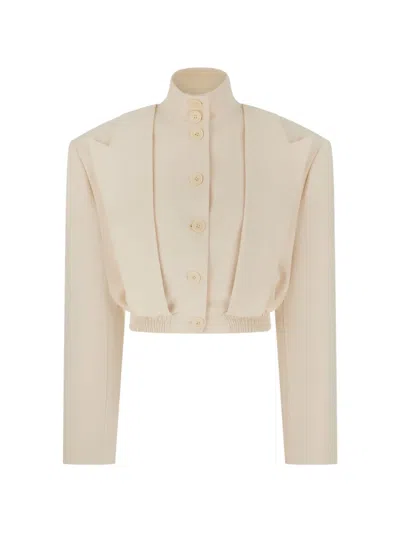 Nissa Tailored Cropped Jacket In Neutral
