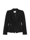 Nissa Topstitching Buttoned Jacket In Black
