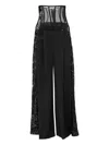 Nissa Tulle Lace Trousers In Black