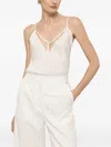 Nissa Tulle-insert Top In White
