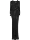 Nissa Twist-detail Plissé Maxi Dress In Black