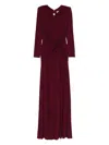 Nissa Twist-front Long Dress In Red