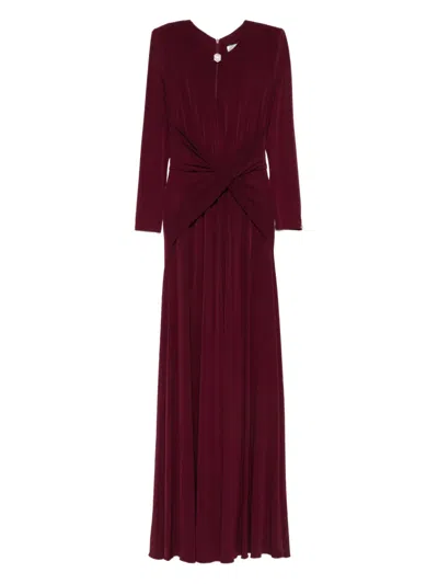 Nissa Twist-front Long Dress In Red