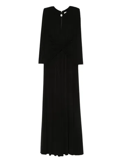 Nissa Twist-front Maxi Dress In Black