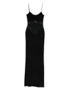 Nissa Twist-front Sheer-insert Maxi Dress In Black