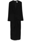 Nissa Krepp-midikleid Mit V-ausschnitt In Schwarz