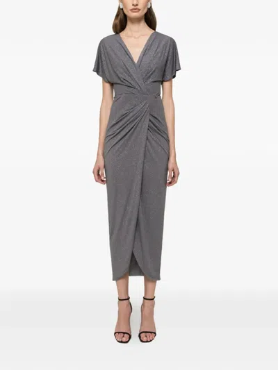 Nissa V-neck Maxi Dress In Gray