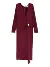 Nissa V-neck Wrap Dress In Red