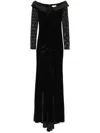 Nissa Velvet Maxi Dress In Black