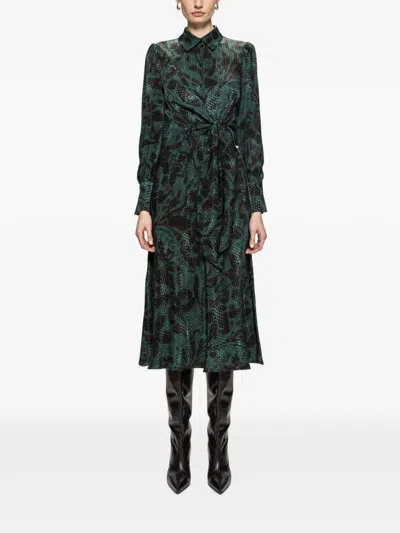 Nissa Viscose-blend Midi Dress In Green