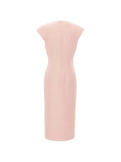 Nissa V-neck Slit Dress In Pink