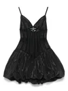Nissa Waist-corset Taffeta Mini Dress In Black