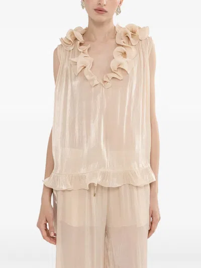 Nissa Wide-leg Trousers In Neutral