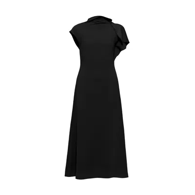 Nissa A-line Crepe Midi Dress In Multi