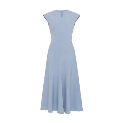 Nissa A-line Midi Dress In Blue