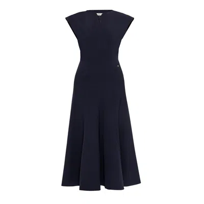 Nissa A-line Midi Dress In Blue