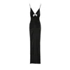 Nissa Women's Backless Jersey Maxi Dress Black