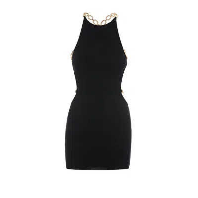 Nissa Women's Backless Knitted Dress Black