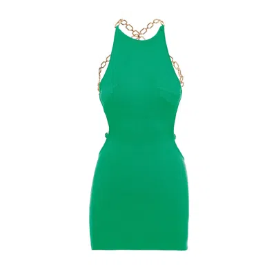 Nissa Women's Backless Knitted Dress Green