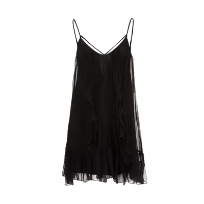 Nissa Women's Backless Silk Mini Dress Black