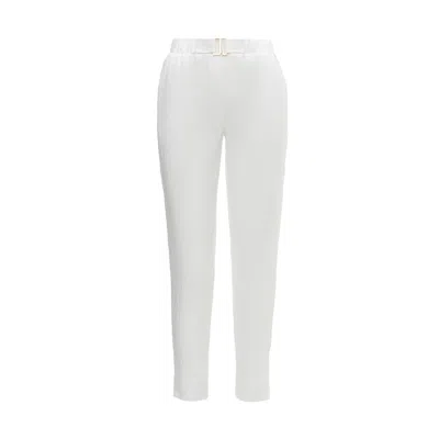 Nissa Women's Belted Viscose Pants White