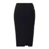 Nissa Women's Black Button-detail Pencil Skirt In Black