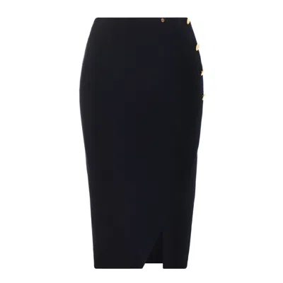 Nissa Women's Black Button-detail Pencil Skirt