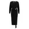 Nissa Women's Black Crystal-detail Jersey Midi Dress In Black