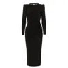 Nissa Women's Black Crystal-embellished Midi Dress In Black