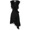 Nissa Women's Black Dress Ruffled Midi In Black