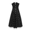 Nissa Women's Black Embroidered Jacquard Midi Dress