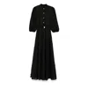 Nissa Women's Black Embroidered Lyocell Midi Dress In Black