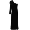 Nissa Women's Black Floral-appliqué Taffeta Midi Dress In Black