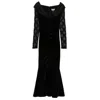 Nissa Velvet Maxi Dress In Black