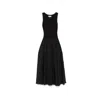 Nissa Women's Black Floral-jacquard Midi Dress