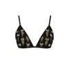 Nissa Women's Black Handmade-embellishments Tulle Bra In Black