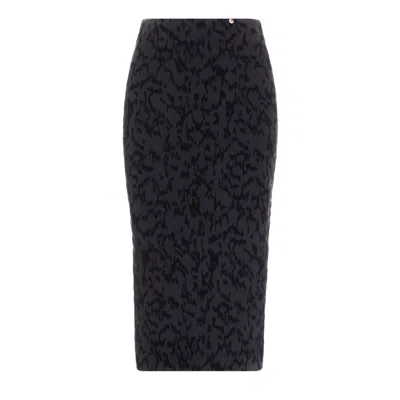 Nissa Women's Black High-rise Velvet Skirt