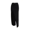 Nissa Women's Black High Waisted Midi Skirt In Black