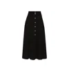 Nissa Women's Black High-waisted Pleated Midi Skirt In Black