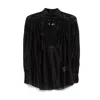 Nissa Women's Black Lace-insert Lyocell Top