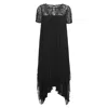 Nissa Women's Black Lace-paneling Midi Dress In Black