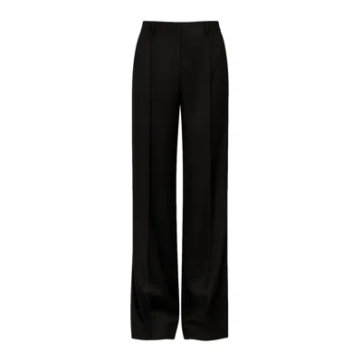 Nissa Women's Black Mid Waist Tapered Tailored Pants